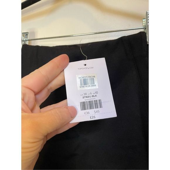 Topshop Scalloped Mini Skirt in Black size 6 NWT - Picture 10 of 11